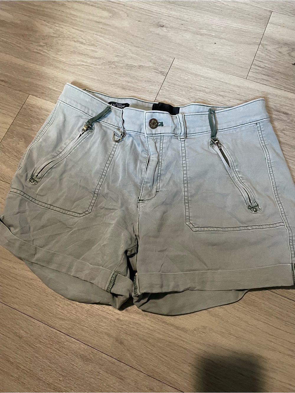 White House Black Market Sage Cargo Shorts with Zip Pockets